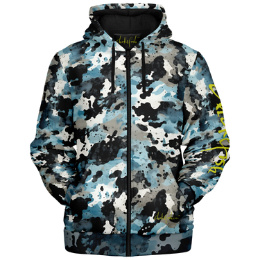 Chokefish™ Microfleece Zip-Up Hoodie Acid-Wash Colors-012B
